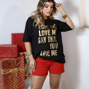 Camisetão Love Me Preta