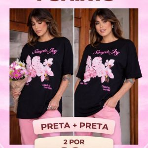 Combo Camisetão Joy preto