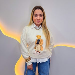 Moletom Urso Polo Club Offwhite