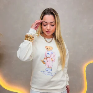Moletom Urso Tenis Club Offwhite