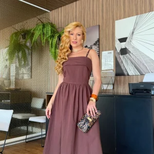 Vestido Adelia Marrom