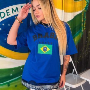 Camiseta Brasil Renda Azul