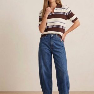 Polo Dani Listrada Marrom/Azul