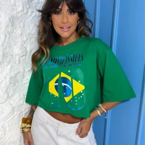 T-shirt Cropped Brasil 70 Verde