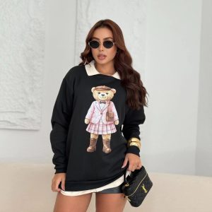 Moletom Ursinha Saia Preto