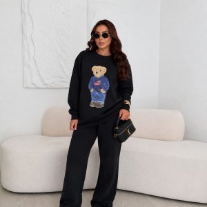 Moletom Over Urso USA Preto