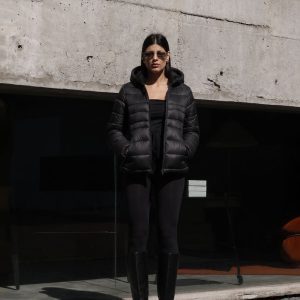 Jaqueta Puffer Capuz Preta