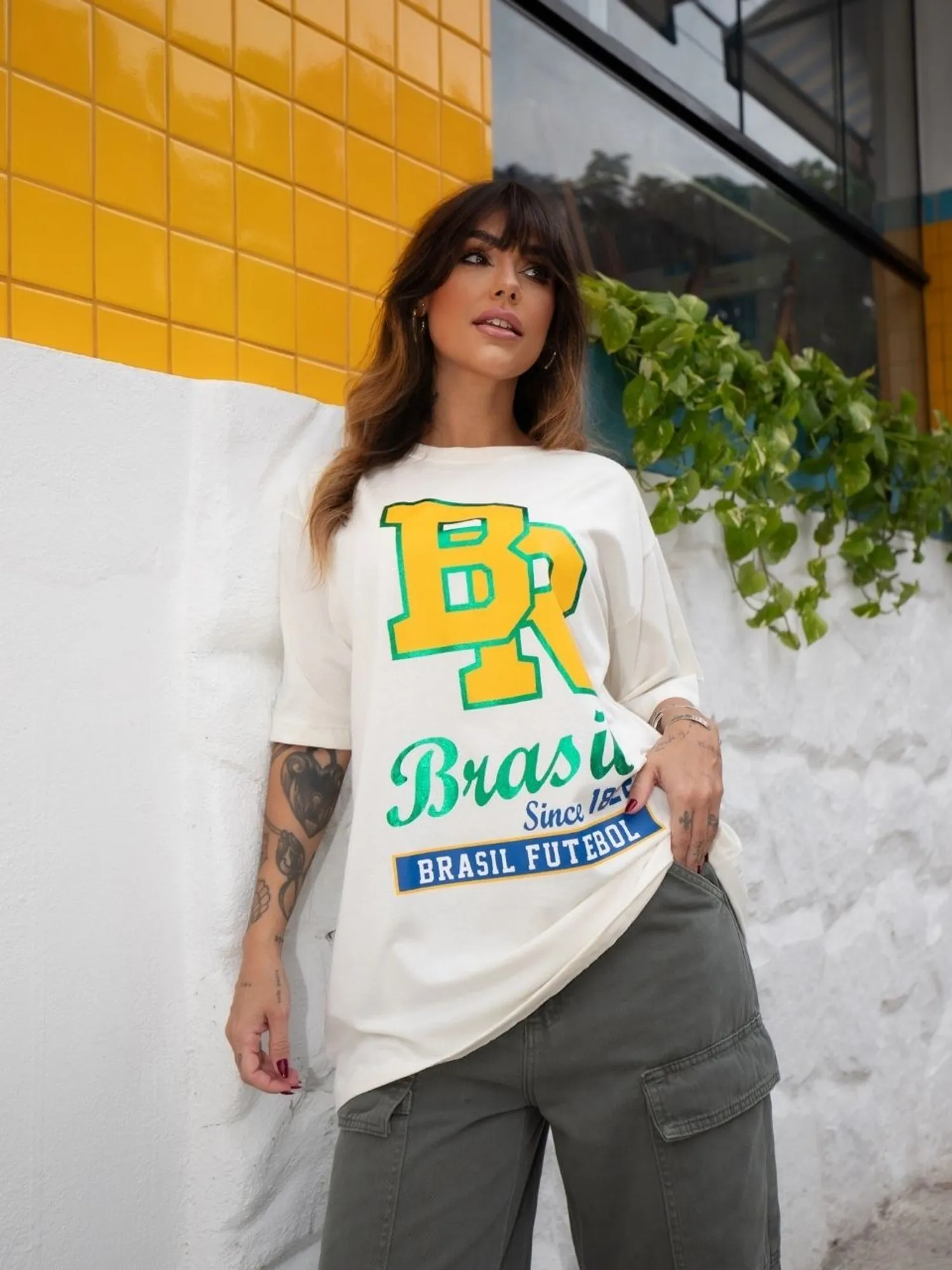 Camiseta Over Brasil Legacy Offwhite