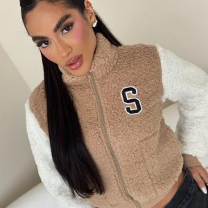 Jaqueta College Teddy Bege