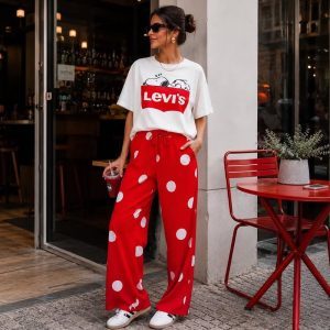 Conjunto Snoopy Poá Vermelho