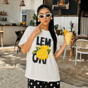 Camiseta Lemon Poá Offwhite