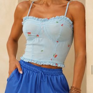 Corset Cherry  Azul Bebê
