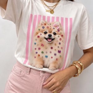Camiseta Spitz Gems Rosa