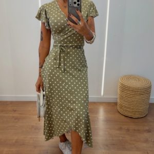 Vestido Serena Poá Verde