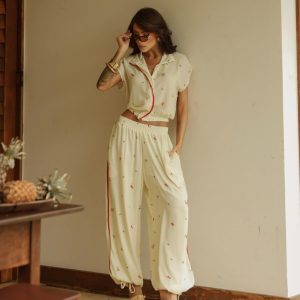 Conjunto Cherry Amarelo Manteiga