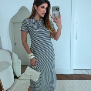 Vestido Patty Listras Preto